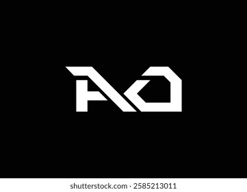  AO initials letter company logo