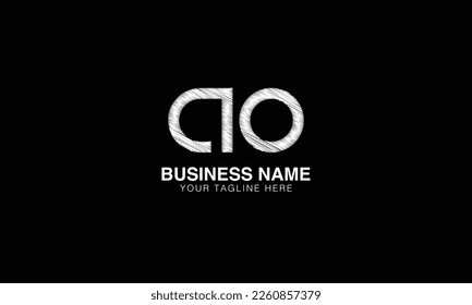 AO initials monogram letter text alphabet logo design