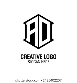 AO Initials Monogram Text Elegant Design. Modern Style Creative in Vector