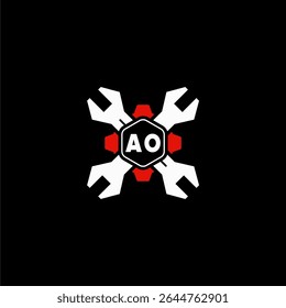 AO Initials Vektor Stok Otomotif Logo Design