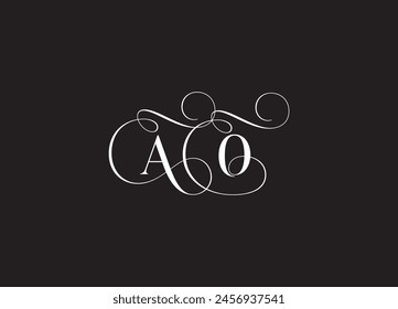 AO latter ligature typography logo design template