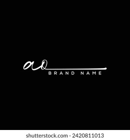 AO letter beauty handwriting vector logo.