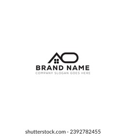 AO letter creative real estate vector logo design . AO creative initials letter logo concept.