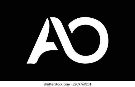 AO ao diseño de carta logo logo logotipo de icono de logotipo con fuente serif y estilo clásico elegante de aspecto vector Pro Vector