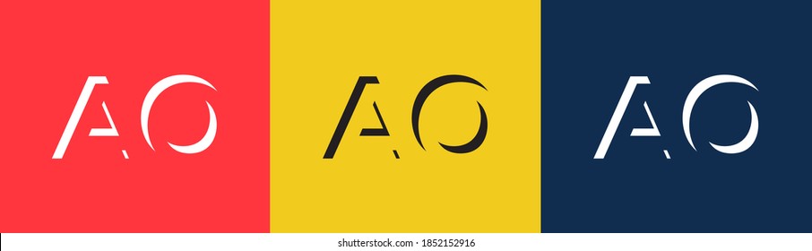 ao letter joint logo design vector template. joint a o logo for business company.  Minimalist, Unique, Simple, Creative, Flat, Business, Modern Logo Design