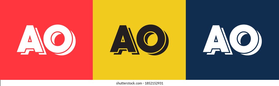 ao letter joint logo design vector template. joint a o logo for business company.  Minimalist, Unique, Simple, Creative, Flat, Business, Modern Logo Design