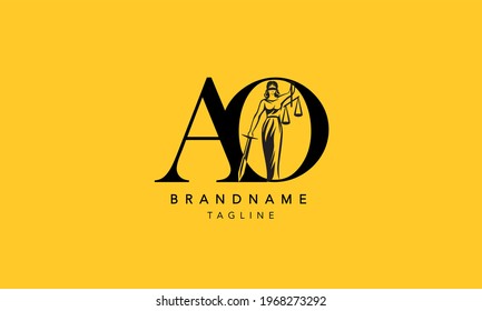 AO Letter law legal logo design