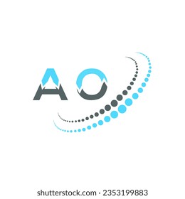 AO letter logo creative design. AO unique design.
