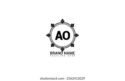 AO letter logo creative design. AO unique design. AO creative initials letter logo concept. AO letter logo design on black background