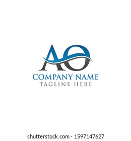 AO Letter Logo With Creative Modern Business Typography Vector Template. Creative Alphabetical AO Logo Design.
