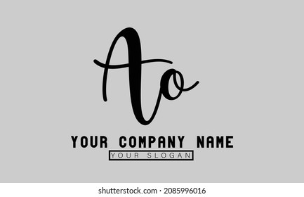 AO Letter Logo Design Alphabet vector