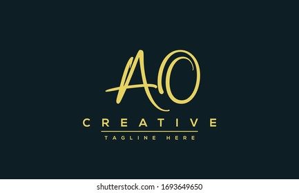 AO Letter Logo Design. Creative Modern Alphabet letters monogram icon A O, OA, A and O.