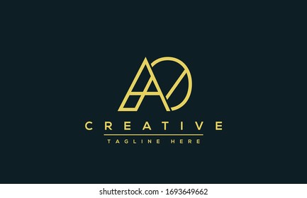 AO Letter Logo Design. Creative Modern Alphabet letters monogram icon A O, OA, A and O.