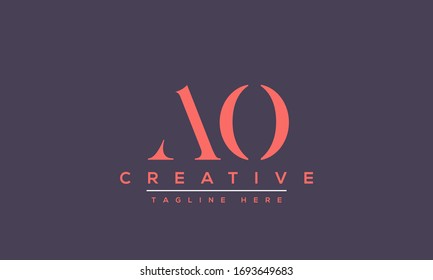 AO Letter Logo Design. Creative Modern Alphabet letters monogram icon A O, OA, A and O.
