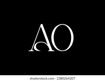 AO letter logo design and monogram logo design