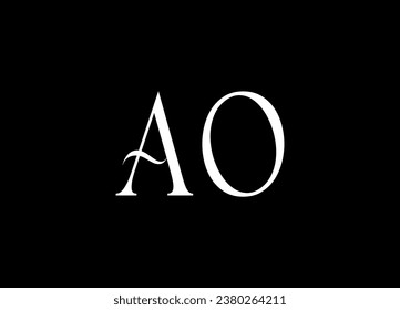 AO letter logo design and monogram logo design