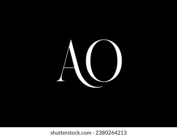 AO letter logo design and monogram logo design