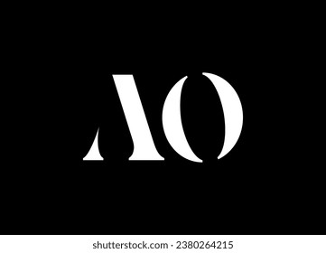 AO letter logo design and monogram logo design