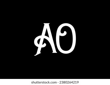 AO letter logo design and monogram logo design