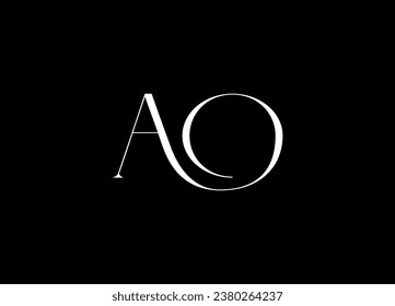 AO letter logo design and monogram logo design