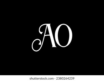 AO letter logo design and monogram logo design