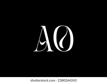 AO letter logo design and monogram logo design