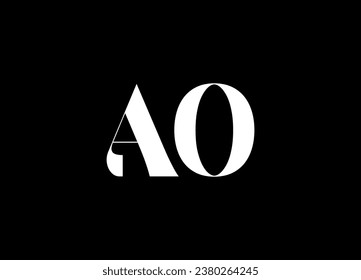 AO letter logo design and monogram logo design