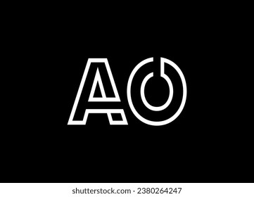 AO letter logo design and monogram logo design