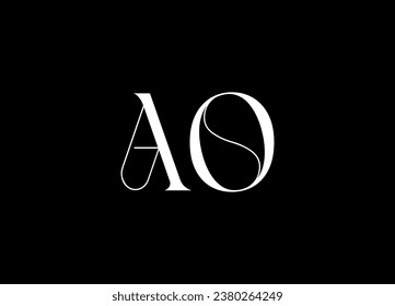 AO letter logo design and monogram logo design