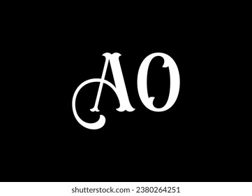 AO letter logo design and monogram logo design