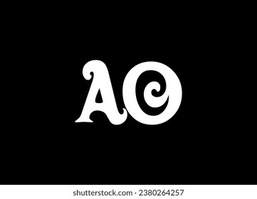 AO letter logo design and monogram logo design