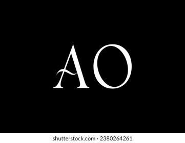 AO letter logo design and monogram logo design