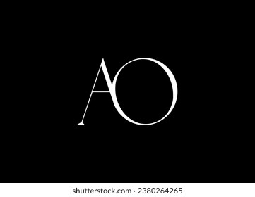 AO letter logo design and monogram logo design