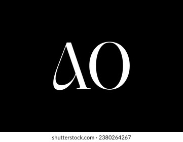 AO letter logo design and monogram logo design