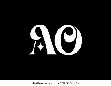 AO letter logo design and monogram logo design