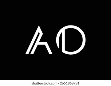 Projeto do logotipo da letra AO e design do logotipo do monograma