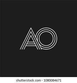 AO Letter logo icon design template elements