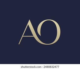 AO-Buchstaben-Logo-Icon-Design. Klassischer Stil Luxus Initialen Monogramm.