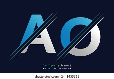 AO Letter Logo Template Illustration Design.