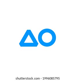 ao letter mark initial logo vector icon illustration