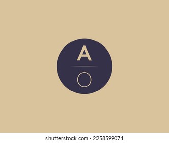 AO letter modern elegant logo design vector images