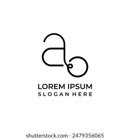 AO letter monogram logo, A letter logo combined with O letter, line art logo style