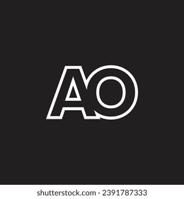 AO letter, monogram, logo vector, template, design, minimal, black white, color,