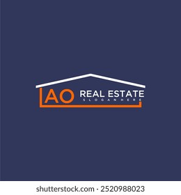 AO letter roof shape logo for real estate with house icon design