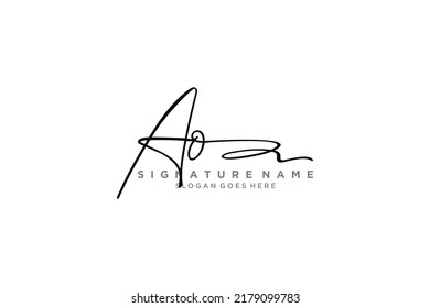 AO Letter Signature Logo Template elegant design logo Sign Symbol template vector icon