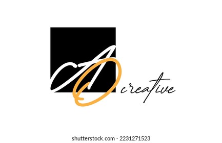 AO letters creative modern font logo design