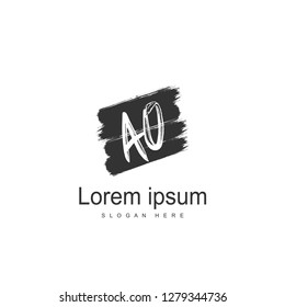 AO Letters Logo Design. Simple and Creative Black Letter Concept Illustration.