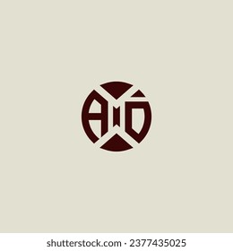 AO line geometric initial logo in high quality professional design that will print well across any print media