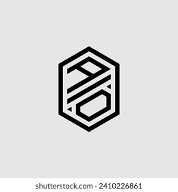 AO line geometric monogram with high quality professional design that will print well