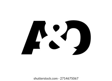 Design do logotipo do AO em estilo negrito. Símbolo de identidade branco preto. Emblema de tipografia moderna. ícone Marca corporativa. Modelo de negócios mínimo.
